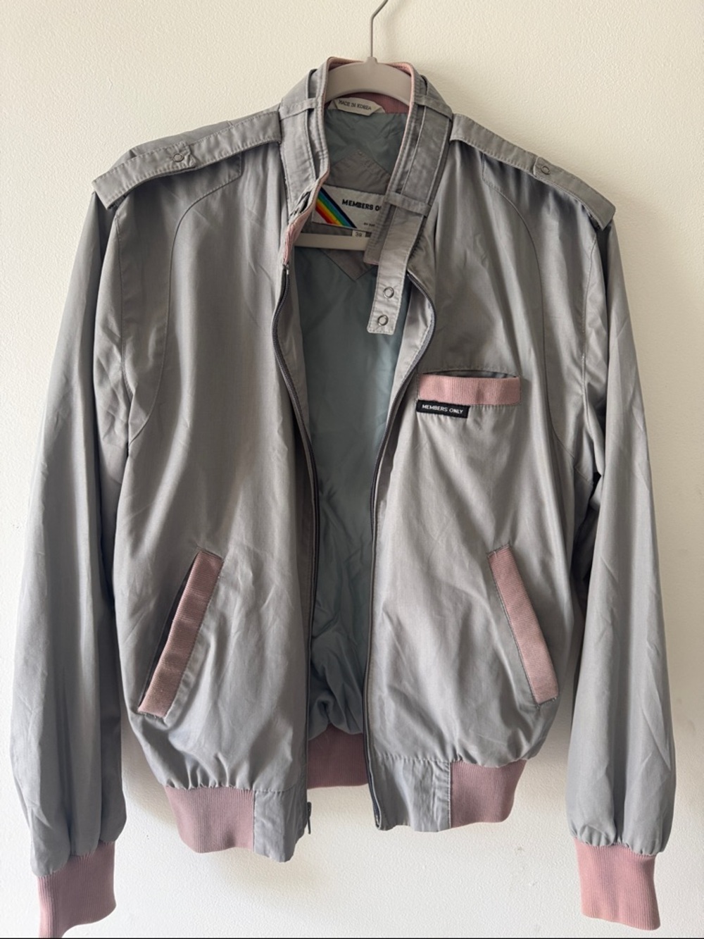 Vintage Members Only Light Gray Jacket